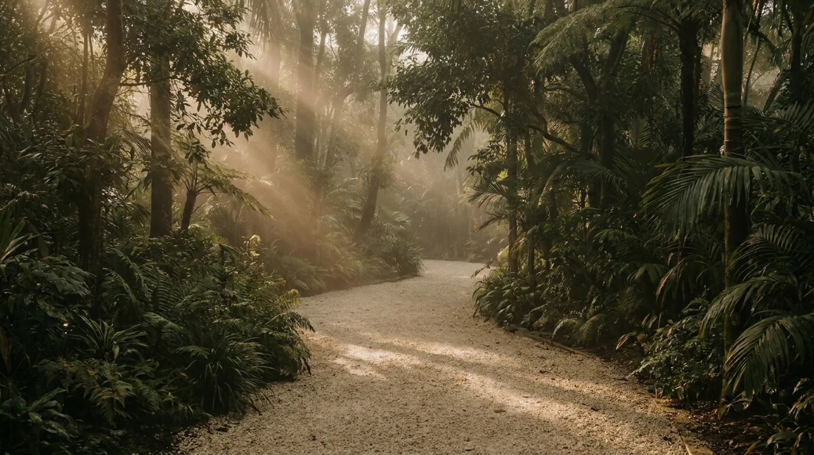 Zooweg im warmen Morgenlicht